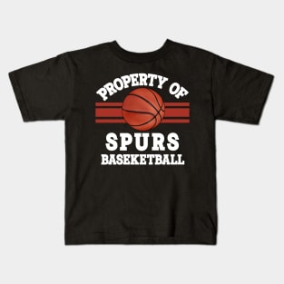 Proud Name Spurs Graphic Property Vintage Basketball Kids T-Shirt